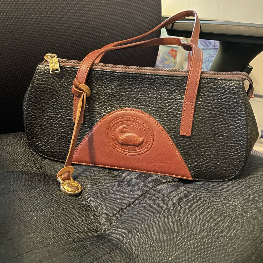 Dooney & Bourke Black and Brown Leather Clutch